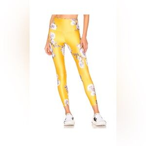 Onzie Yellow Floral Leggings XS